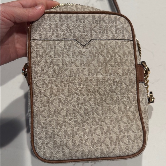 Michael Kors Beige and Brown Monogram Crossbody - Picture 4 of 5